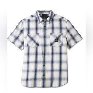 Harley-Davidson Men's Short Sleeve Shirt Blue Plaid Forever 3XL EUC